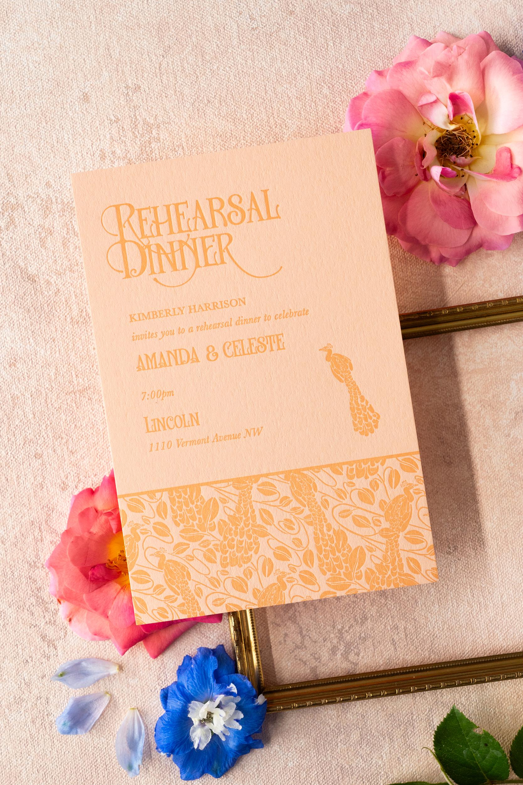 Colorful Art Nouveau wedding invitation insert