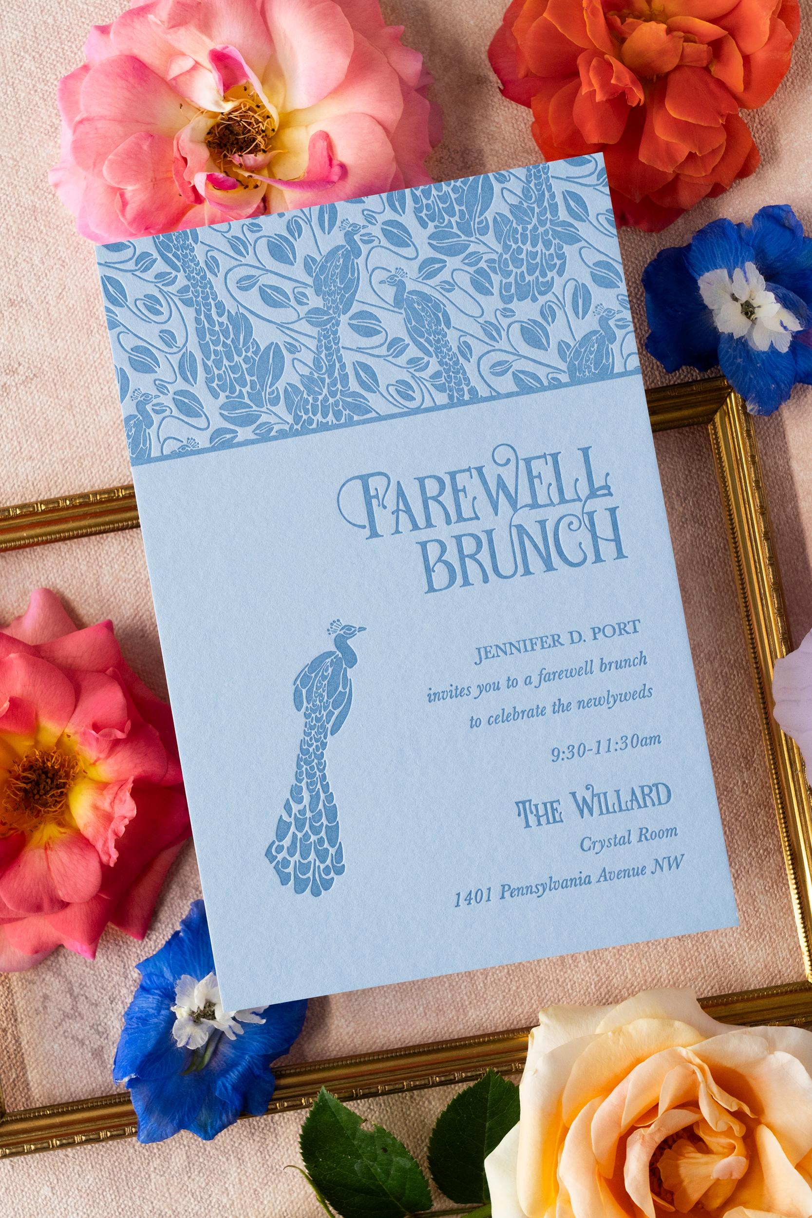 Colorful Art Nouveau wedding invitation suite