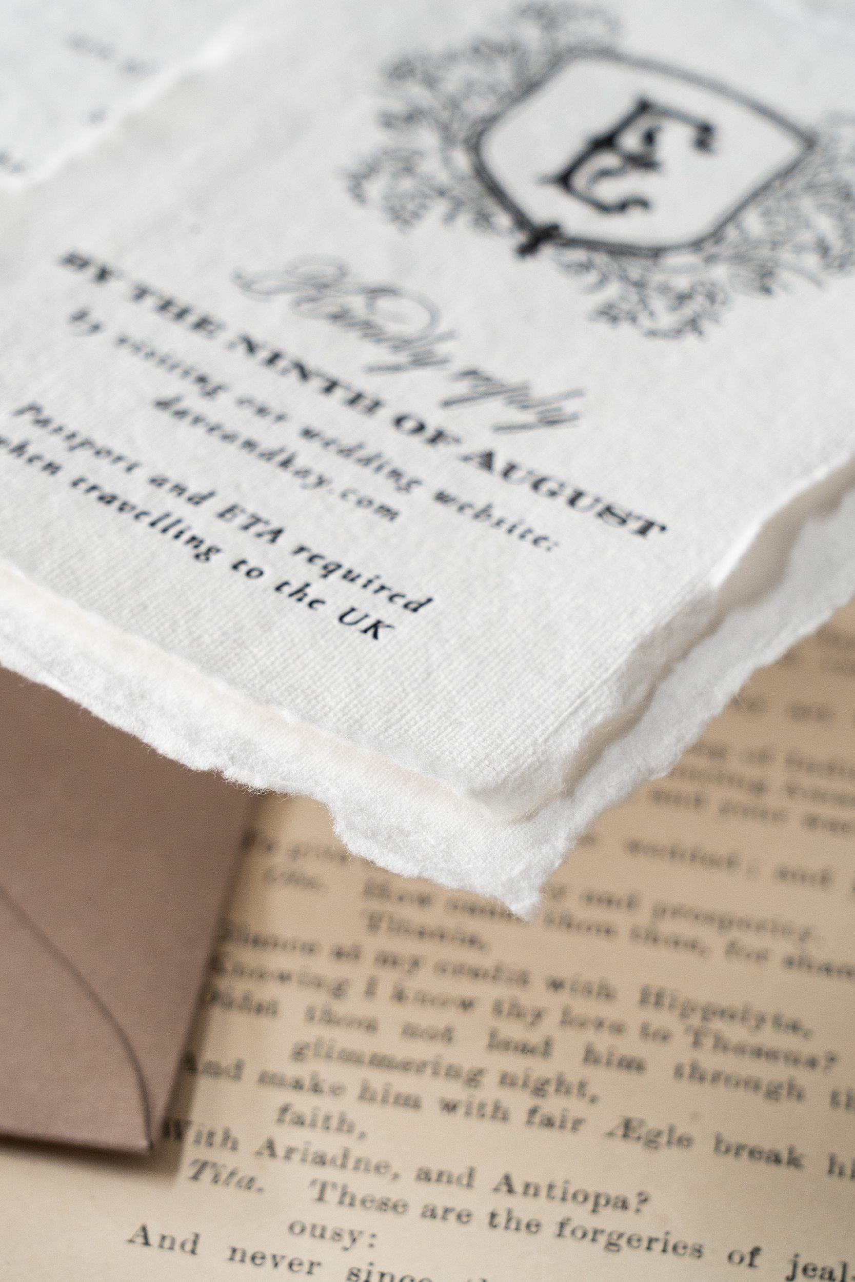 Vintage romantic wedding invitation suite