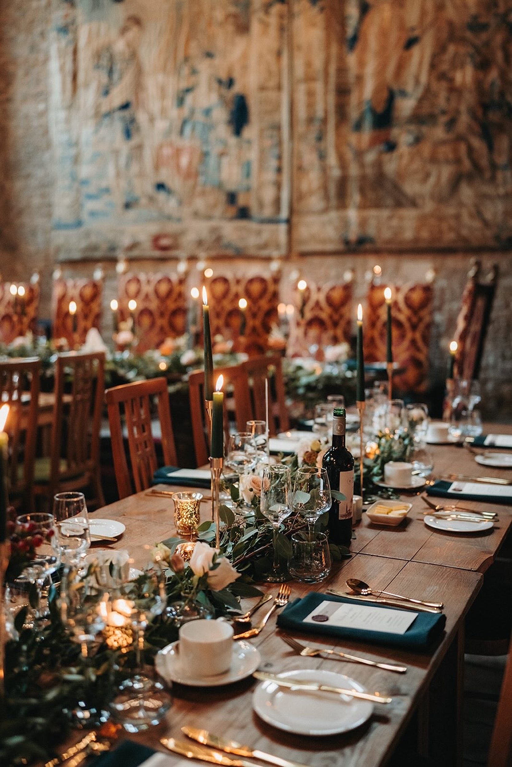 Vintage romantic wedding tablescape