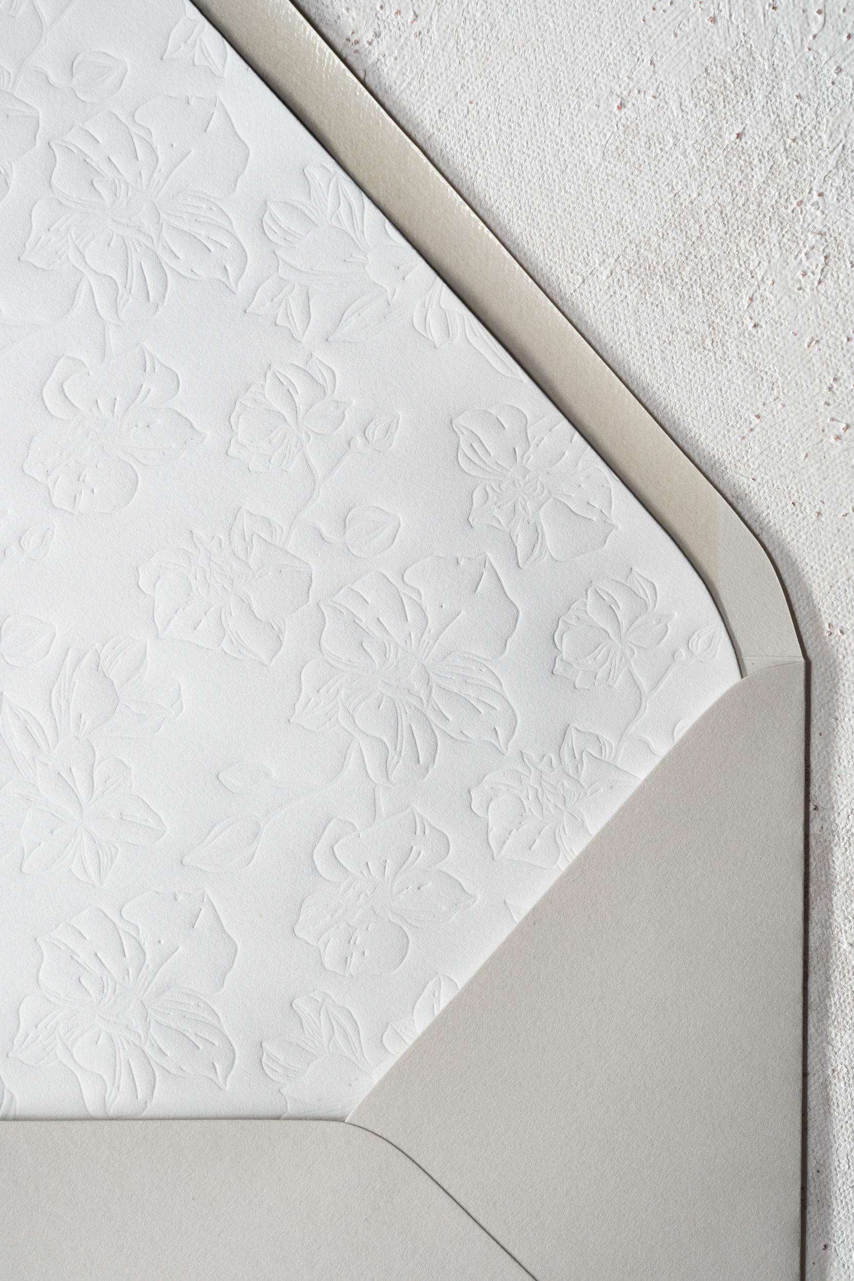 Embossed envelope liner