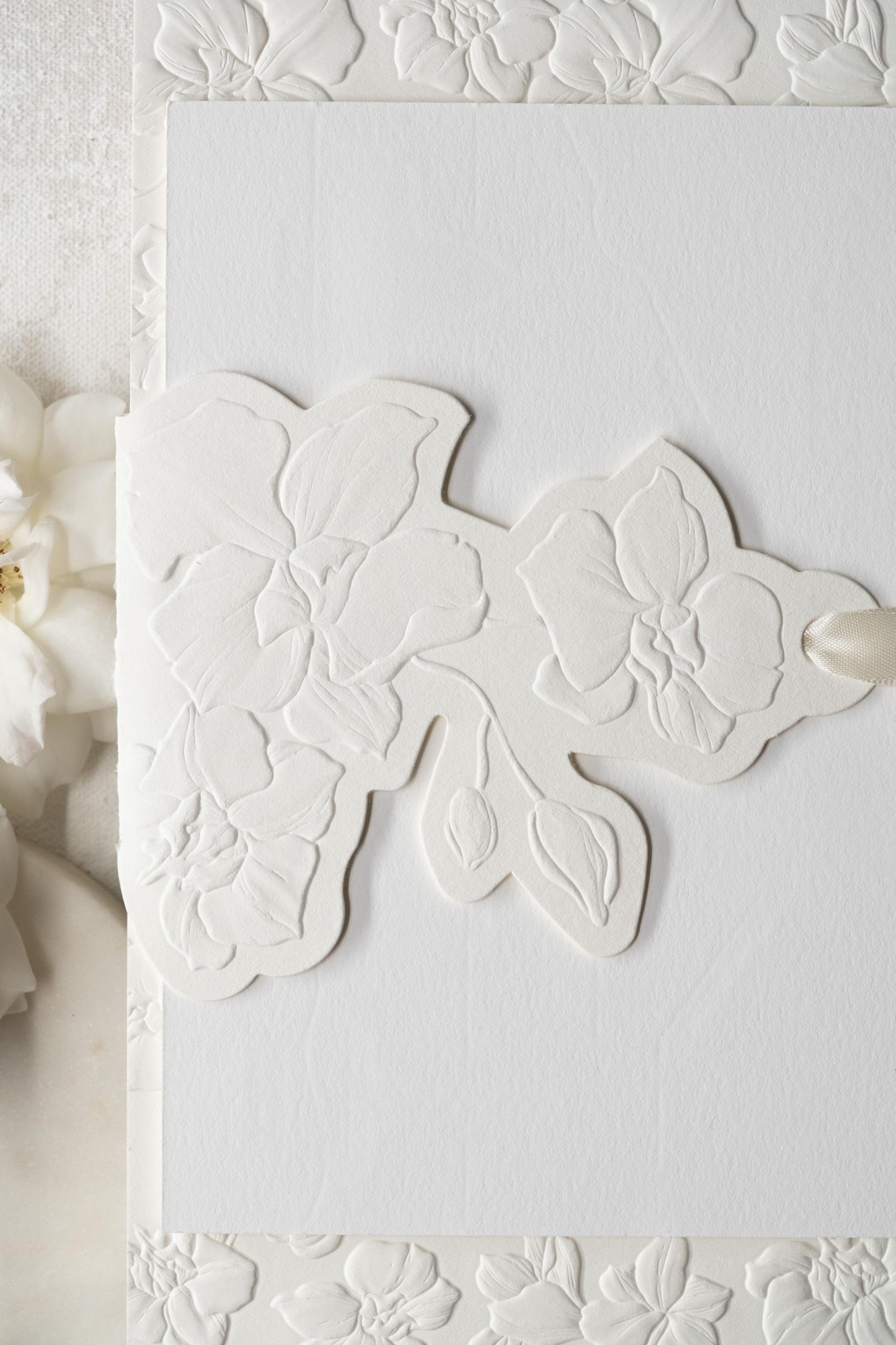 Embossed envelope floral details